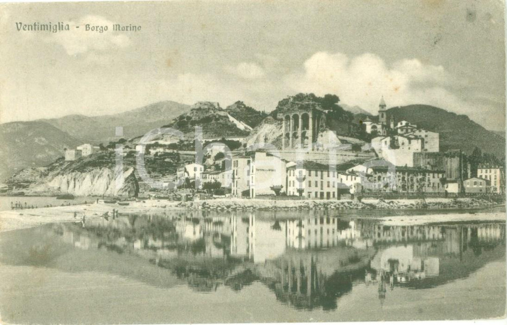 Cartolina originale da collezione 1915 ca VENTIMIGLIA IM Veduta di Borgo Marina Cartolina postale FP NV 1