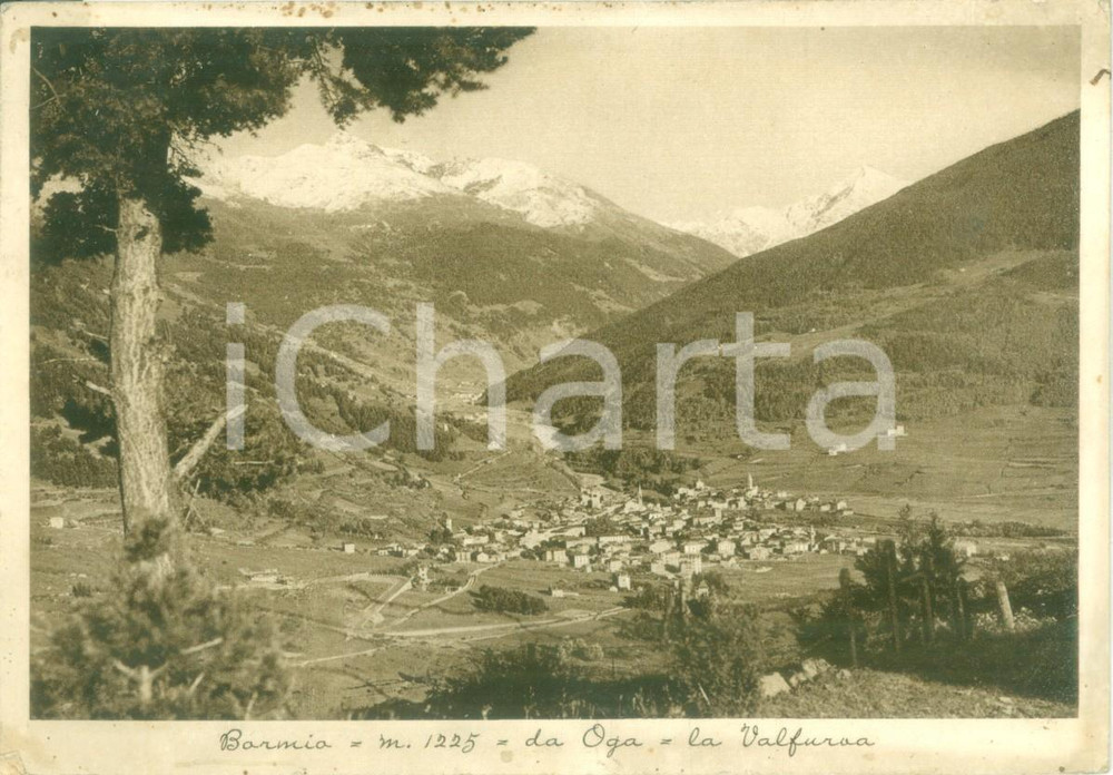 Cartolina originale da collezione 1939 BORMIO SO Panorama della VALFURVA da OGA Cartolina postale FG VG 1