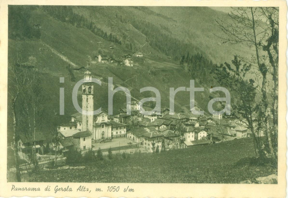 Cartolina originale da collezione 1939 GEROLA ALTA SO Panorama del paese con la chiesa Cartolina postale 1 1