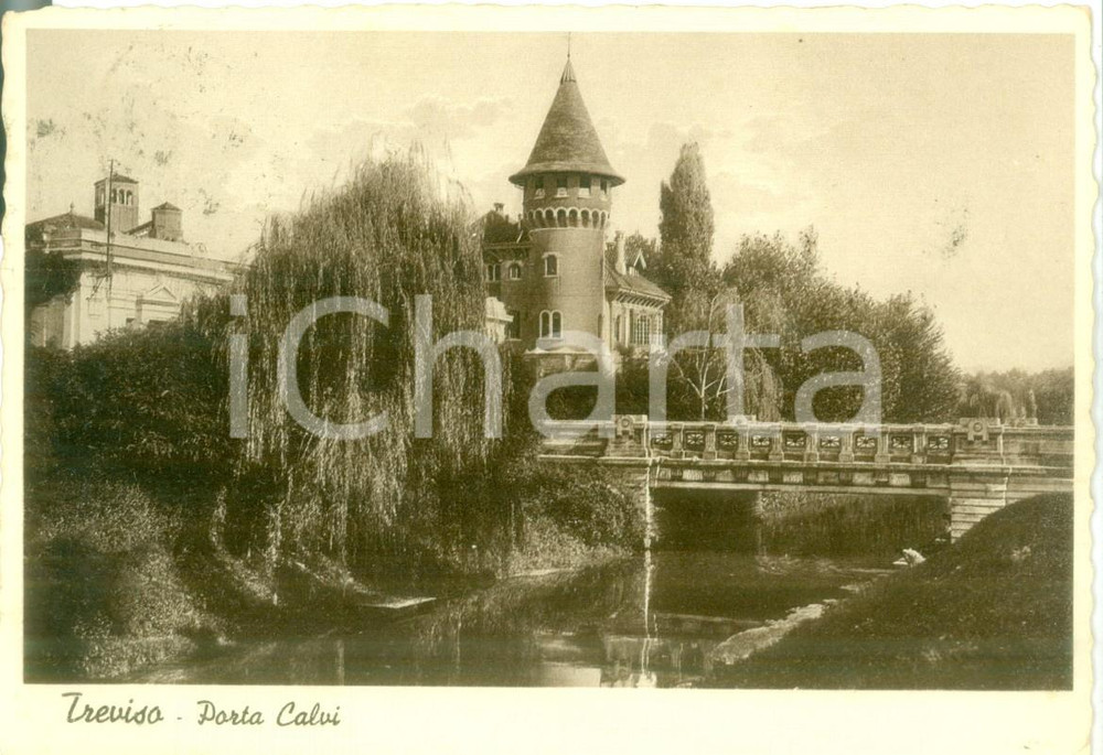 Cartolina originale da collezione 1939 TREVISO Veduta di Porta CALVI Cartolina postale FG VG 1