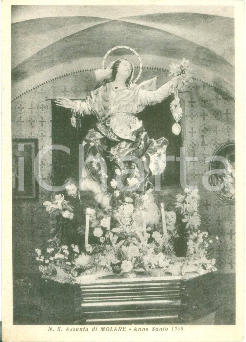 Cartolina originale da collezione 1950 MOLARE AL Statua di Nostra Signora Assunta Cartolina postale FG NV 1