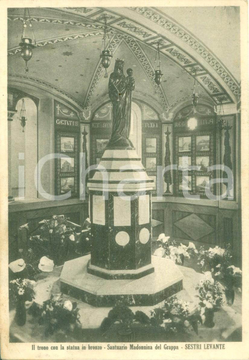 Cartolina originale da collezione 1940 ca SESTRI LEVANTE GE Santuario Madonnina del GRAPPA Cartolina FG NV 1