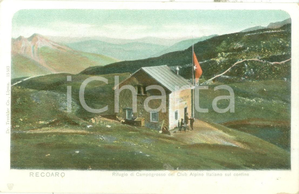 Cartolina originale da collezione 1900 ca RECOARO TERME VI Rifugio di Campogrosso del CAI Cartolina FP NV 1