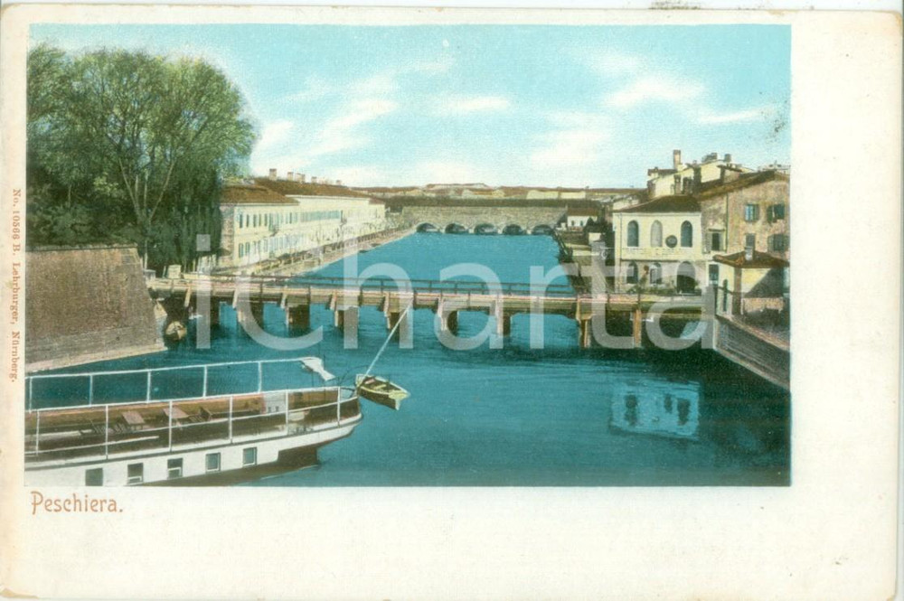 Cartolina originale da collezione 1900 ca PESCHIERA DEL GARDA VR Panorama con Ponte dei VOLTONI Cartolina FP NV 1