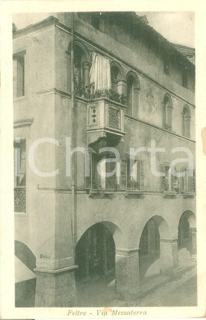 Cartolina originale da collezione 1930 ca FELTRE BL Prospettiva di Via MEZZATERRA Cartolina FP NV 1