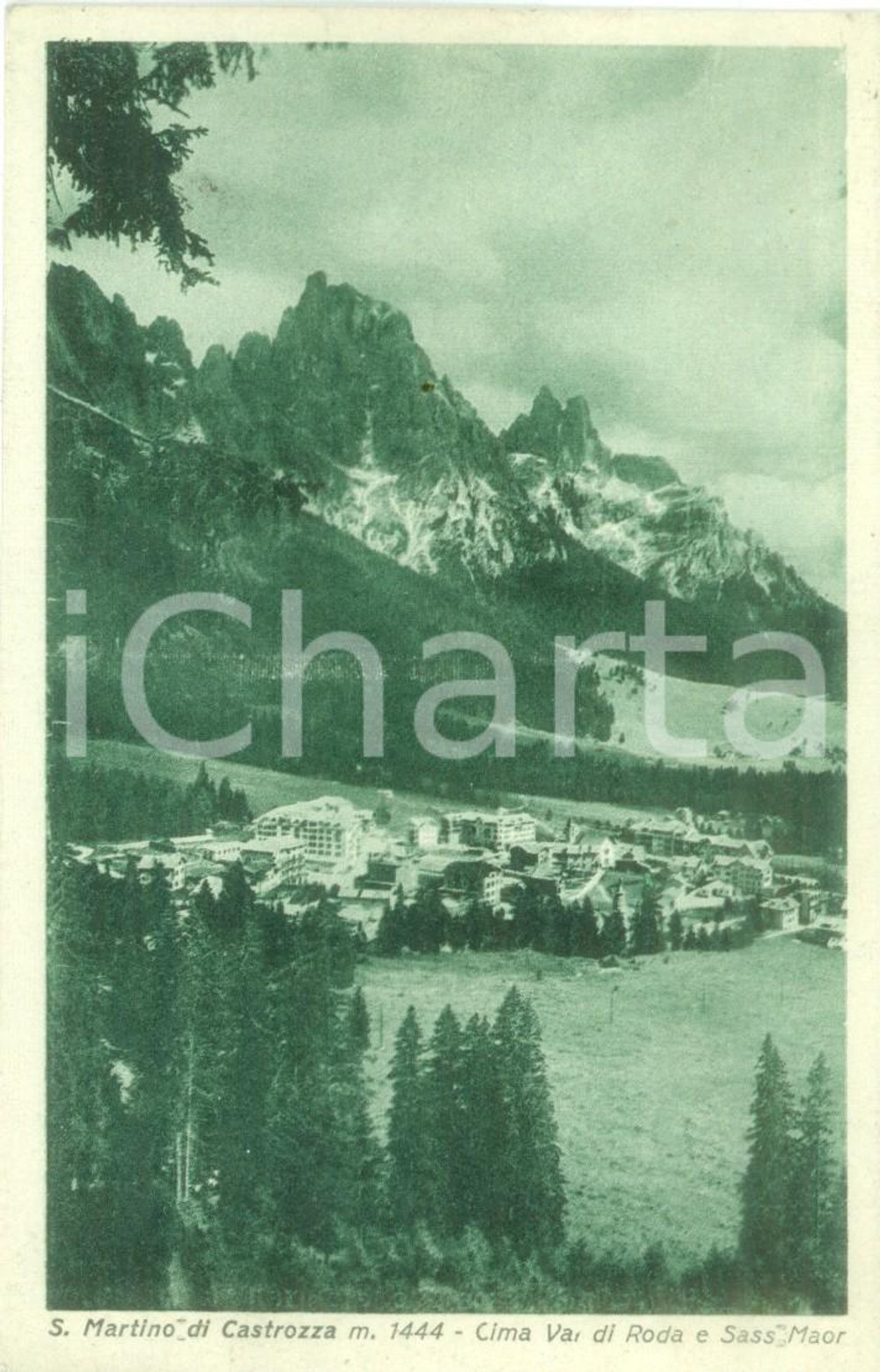 Cartolina originale da collezione 1946 SAN MARTINO DI CASTROZZA TN Panorama Cima VAL DI RODA Cartolina FP VG 1