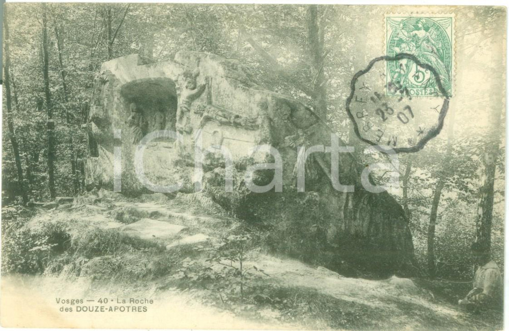 Cartolina originale da collezione 1907 RELANGES FRANCE La Roche des DOUZE APOTRES Cartolina FP VG 1