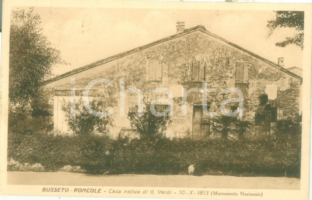 Cartolina originale da collezione 1934 BUSSETO PR La casa natale di Giuseppe VERDI a RONCOLE Cartolina FP VG 1