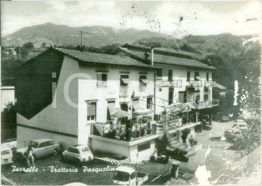 Cartolina originale da collezione 1966 SAVIGNONE GE La Trattoria PASQUALIN a ISORELLE Cartolina FG DANNEGGIATA 1