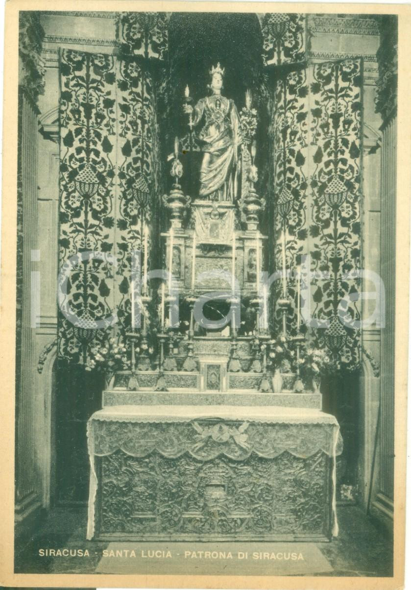 Cartolina originale da collezione 1941 SIRACUSA Statua di Santa Lucia patrona della città Cartolina FG NV 1