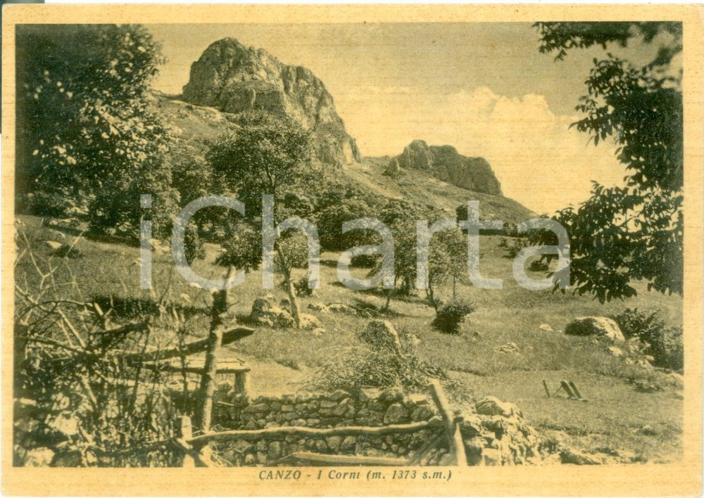 Cartolina originale da collezione 1949 CANZO CO Panorama dei CORNI sulla TERZ ALPE Cartolina postale FG NV 1