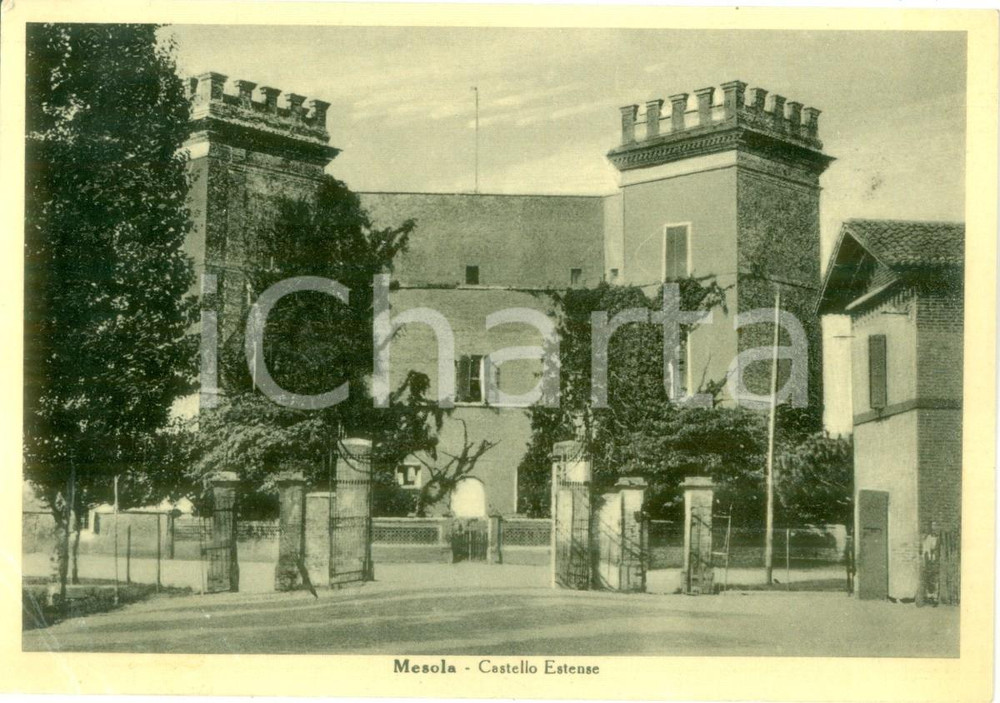 Cartolina originale da collezione 1950 ca MESOLA FE L ingresso del castello Estense Cartolina FG NV 1