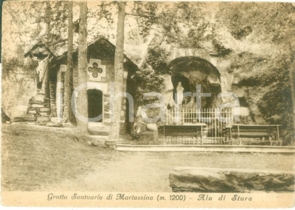 Cartolina originale da collezione 1963 ALA DI STURA TO Grotta Santuario di MARTASSINA Cartolina FG VG 1