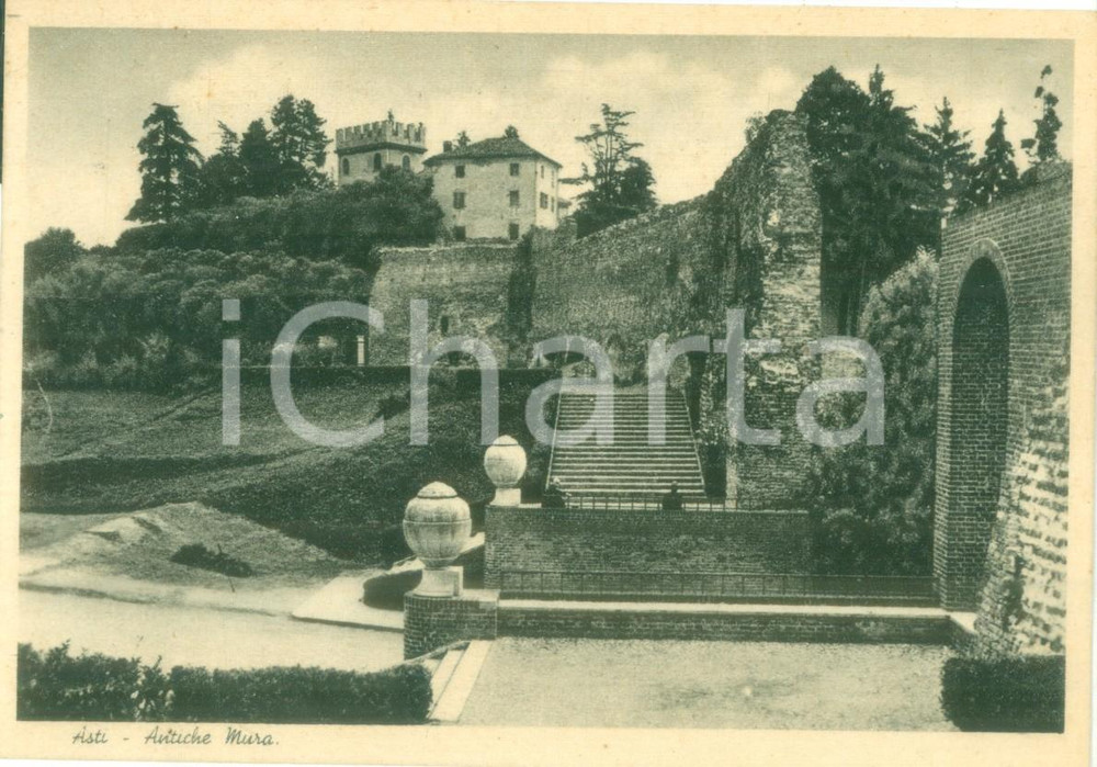 Cartolina originale da collezione 1946 ASTI Veduta delle antiche mura Cartolina postale FG VG 1