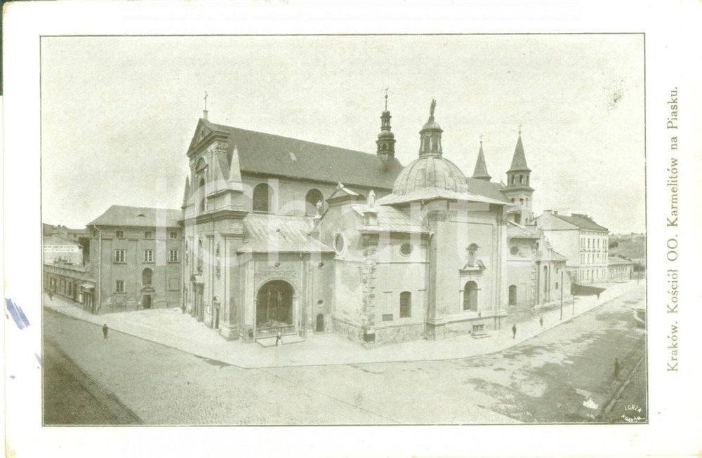 Cartolina originale da collezione 1952 KRAKOW POLAND Chiesa dei Carmelitani Scalzi Cartolina ILLUSTRATA FG VG 1