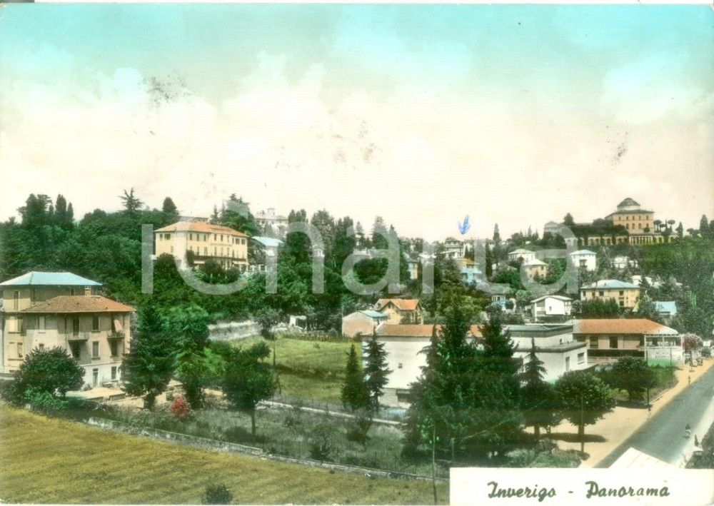 Cartolina originale da collezione 1960 INVERIGO CO Panorama del paese Cartolina postale FG VG 1