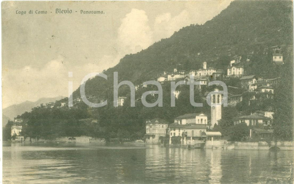 Cartolina originale da collezione 1925 BLEVIO CO Panorama del paese dal Lago Cartolina FP VG 1