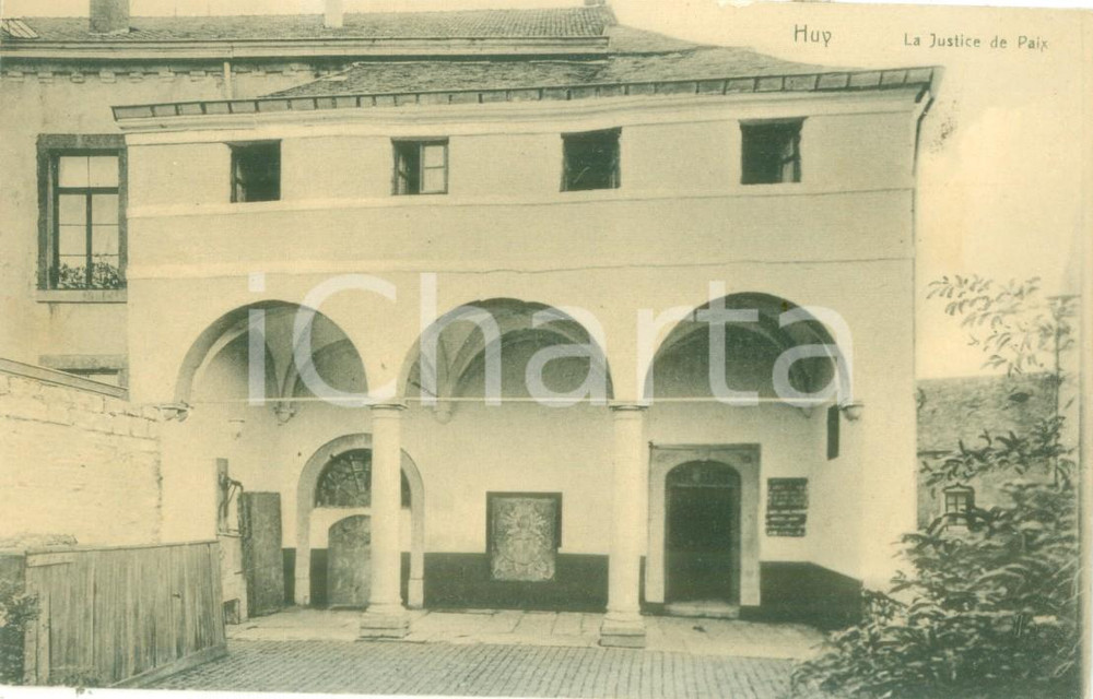 Cartolina originale da collezione 1930 ca HUY BELGIO La Justice de Paix Cartolina postale FP NV 1