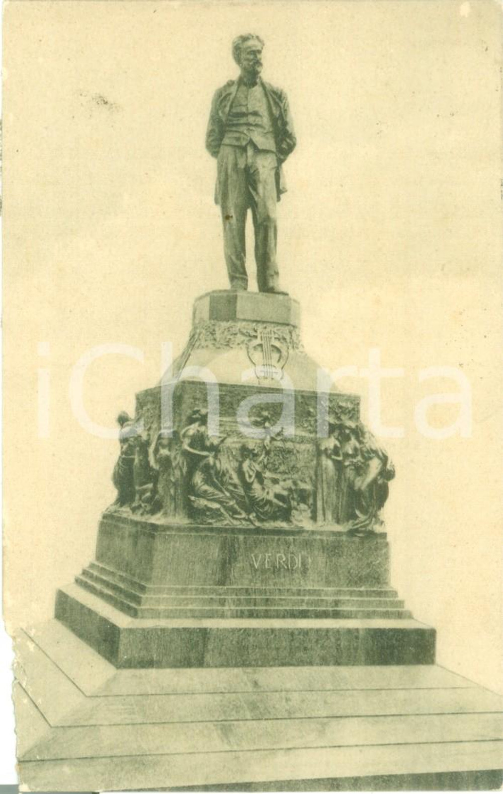 Cartolina originale da collezione 1913 MILANO Monumento a Giuseppe VERDI Scultore Enrico BUTTI Cartolina FP VG 1