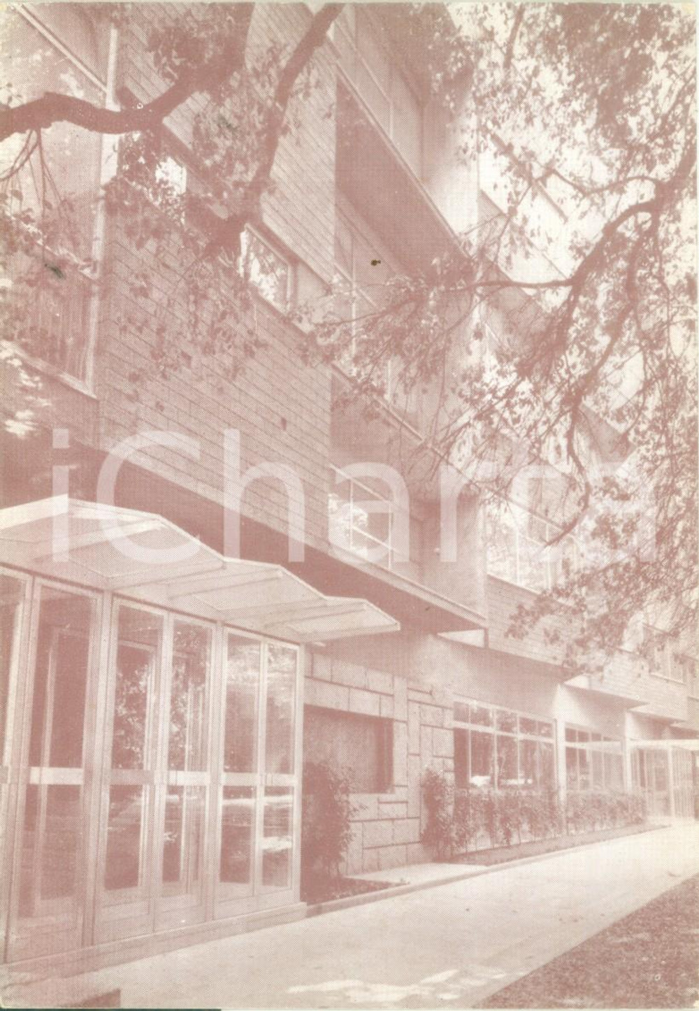 Cartolina originale da collezione 1969 GENOVA Liceo Scientifico Statale CASSINI Parco SERRA Cartolina FG VG 1