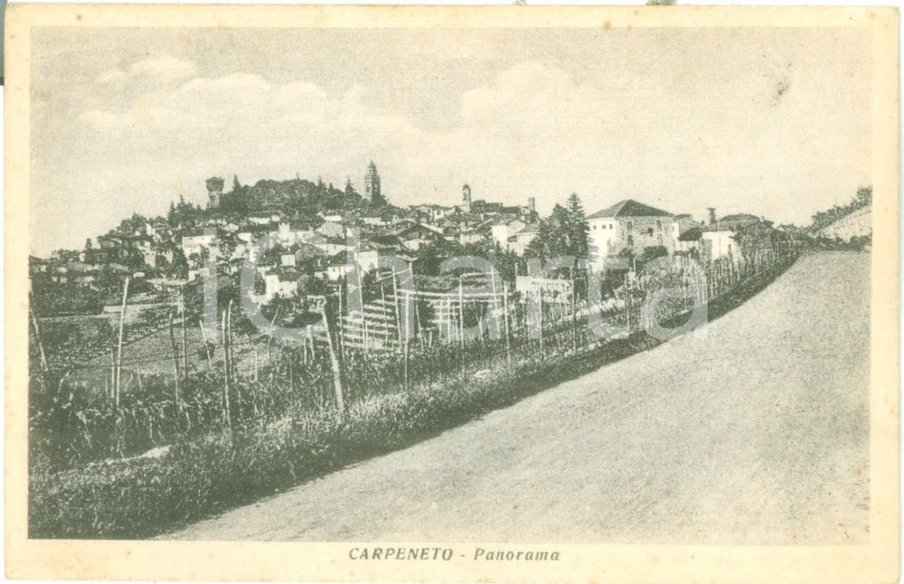 Cartolina originale da collezione 1935 ca CARPENETO AL Veduta panoramica Cartolina postale FP NV 1