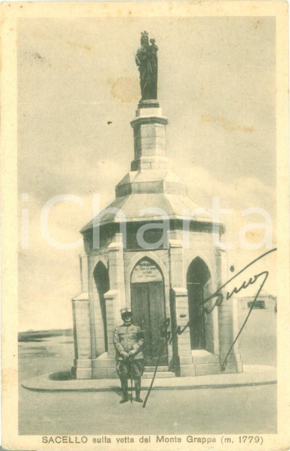 Cartolina originale da collezione 1937 CRESPANO DEL GRAPPA TV Ufficiale al Sacello Cartolina postale FP VG 1