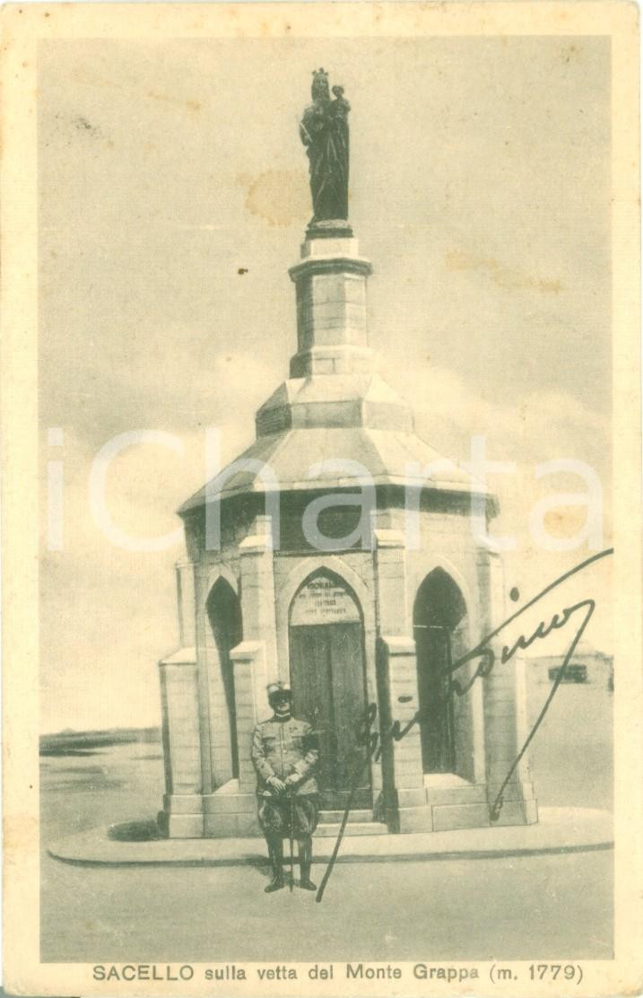 Cartolina originale da collezione 1937 CRESPANO DEL GRAPPA TV Generale Giardino al Sacello Cartolina postale 1