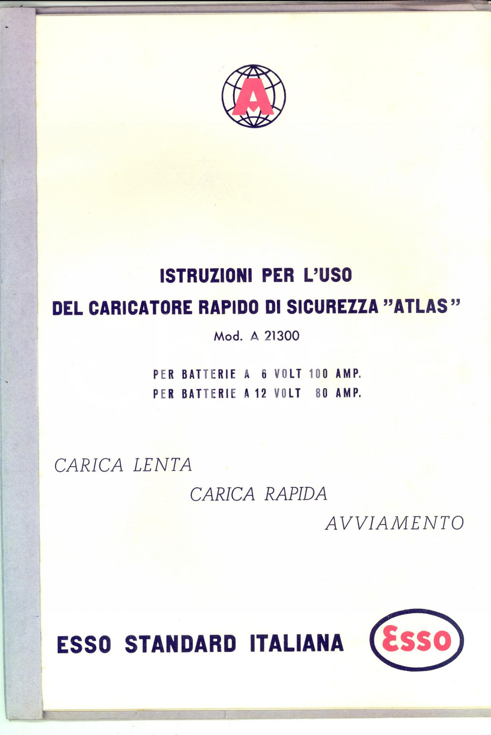 Materiale pubblicitario d’epoca 1970 ca ESSO Istruzioni per l uso del caricatore di sicurezza ATLAS mod. A 21300 1