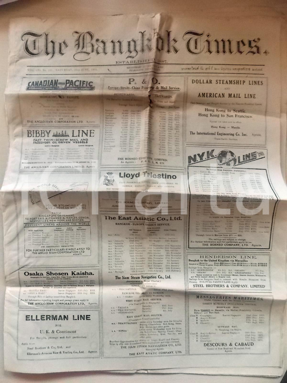 Giornale, rivista storica 1931 THE BANGKOK TIMES Prison problems and royal clemency Vol. LVI nÂ° 140 1