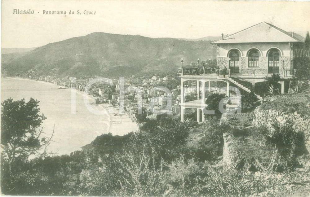 Cartolina originale da collezione 1930 ca ALASSIO SV Panorama preso da SANTA CROCE Cartolina FP NV 1