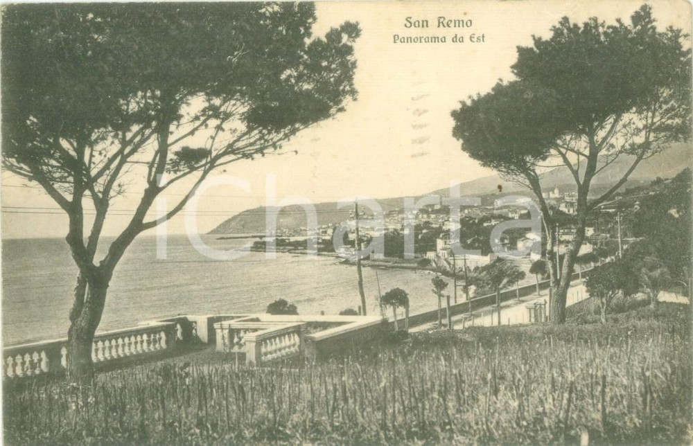 Cartolina originale da collezione 1934 SANREMO IM Panorama preso da est Cartolina postale FP VG 1