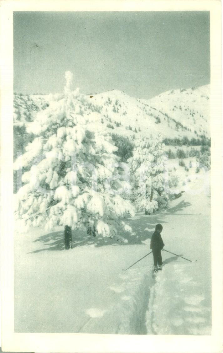 Cartolina originale da collezione 1935 ca CLAVIERE TO Sciatori all Albergo SAVOIA Cartolina FP VG 1