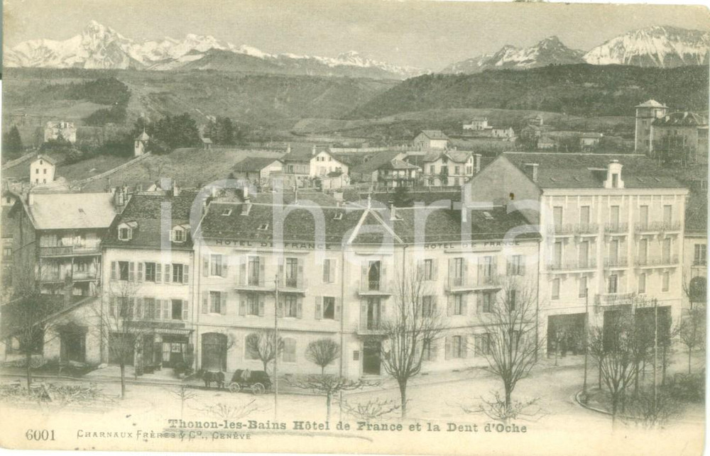 Cartolina originale da collezione 1907 THONOLESBAINS FRANCE Hotel de FRANCE Dent d OCHE Cartolina FP VG 1