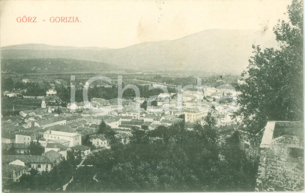 Cartolina originale da collezione 1908 GORIZIA / GORZ Veduta panoramica dal colle Cartolina FP NV 1
