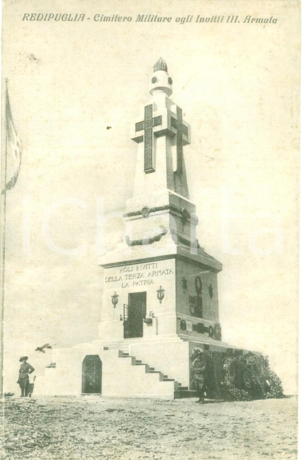 Cartolina originale da collezione 1932 FOGLIANO REDIPUGLIA GO Cimitero Militare Invitti III Armata Cartolina FP 1