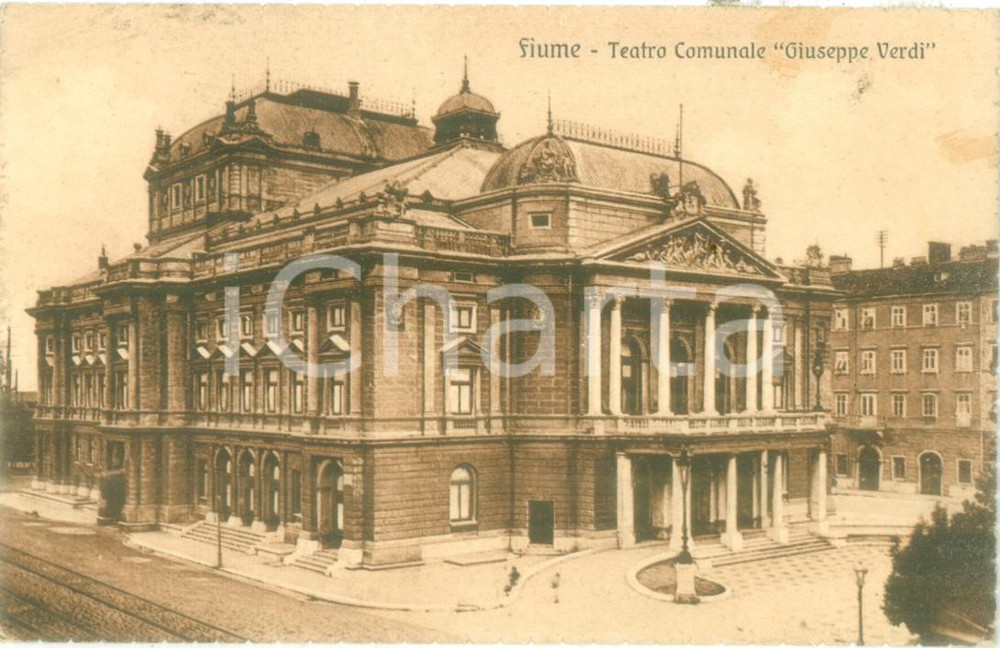 Cartolina originale da collezione 1933 FIUME teatro Comunale Giuseppe VERDI Cartolina postale FP VG 1