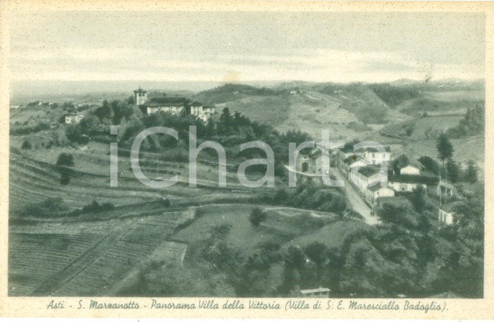 Cartolina originale da collezione 1930 ca ASTI Panorama Villa della Vittoria a SAN MARZANOTTO Cartolina FP NV 1