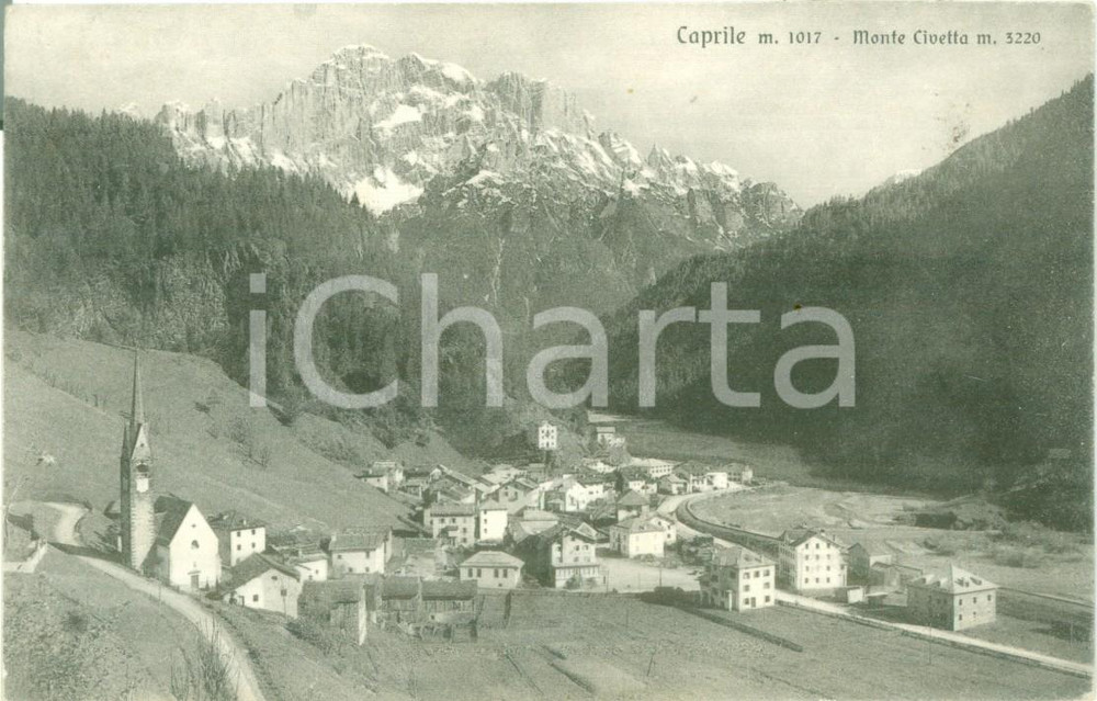 Cartolina originale da collezione 1938 CAPRILE BI Panorama con il Monte CIVETTA Cartolina FP VG 1