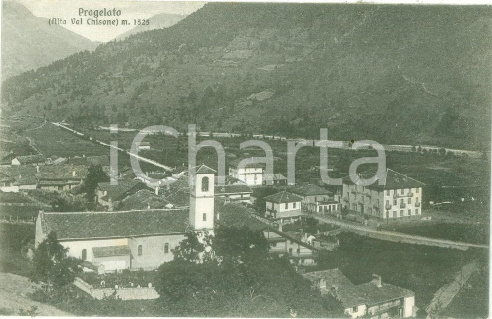 Cartolina originale da collezione 1935 ca PRAGELATO TO Panorama del paese in Alta VAL CHISONE Cartolina FP NV 1