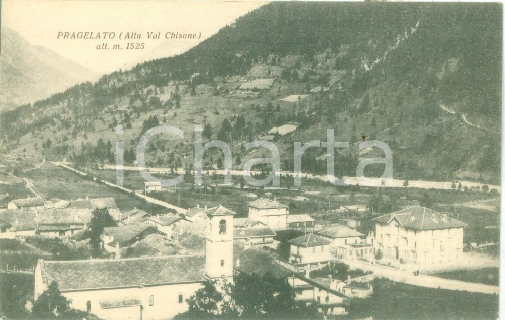 Cartolina originale da collezione 1930 ca PRAGELATO TO Panorama del paese in Alta VAL CHISONE Cartolina FP NV 1