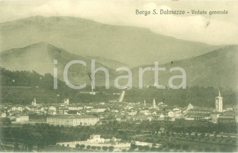 Cartolina originale da collezione 1913 BORGO SAN DALMAZZO CN Veduta generale della cittÃ  Cartolina FP VG 1