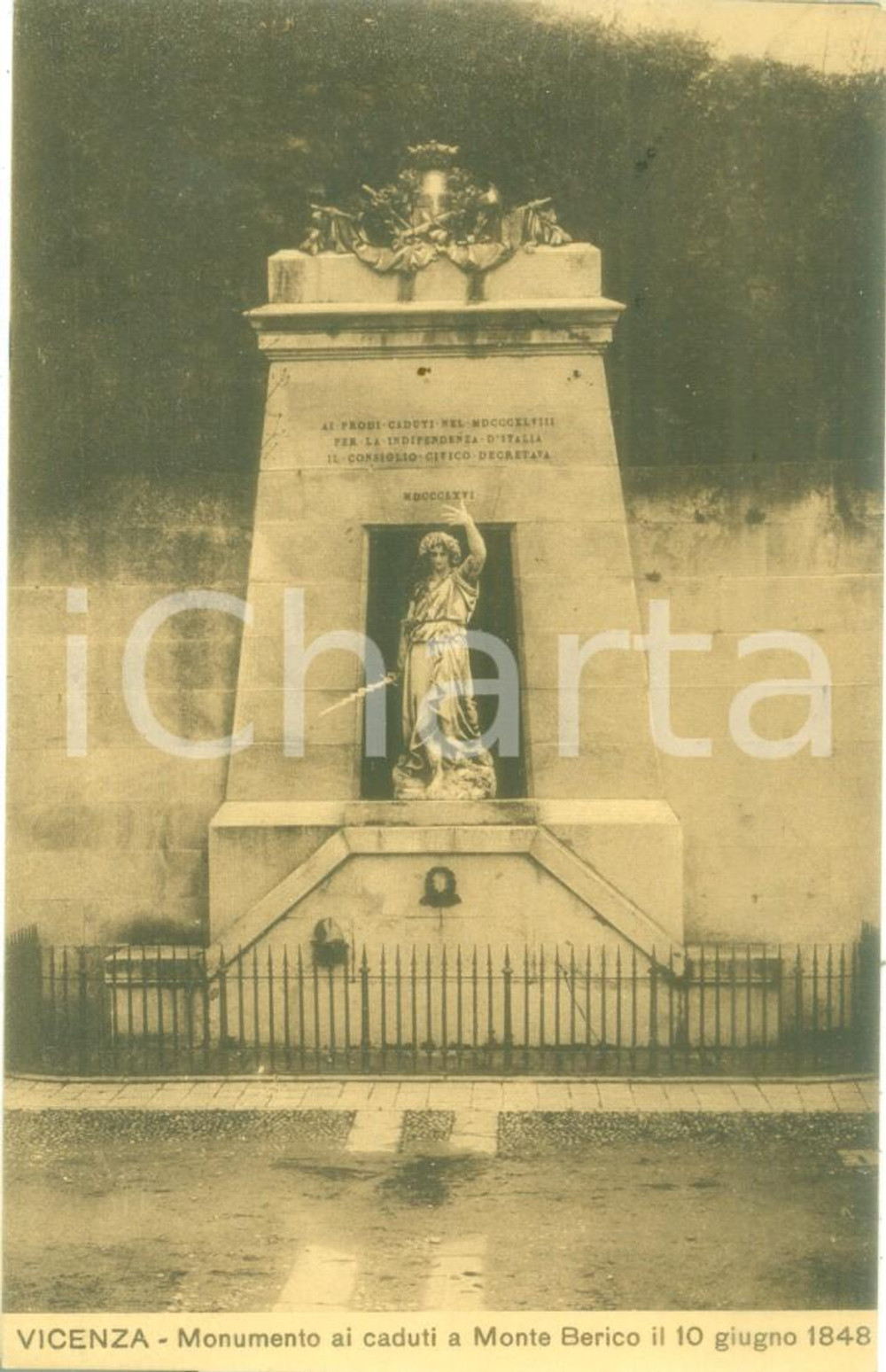 Cartolina originale da collezione 1914 VICENZA Monumento ai Caduti a Monte BERICO Cartolina FP VG 1