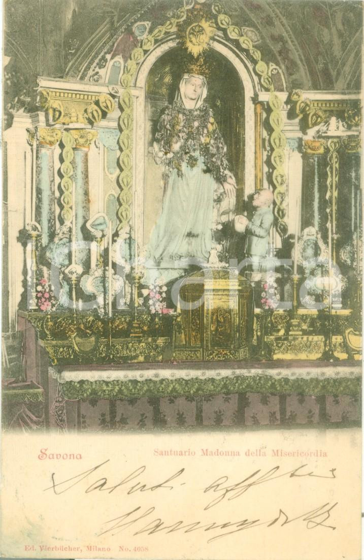Cartolina originale da collezione 1900 SAVONA Santuario Madonna della Misericordia Cartolina postale FP VG 1