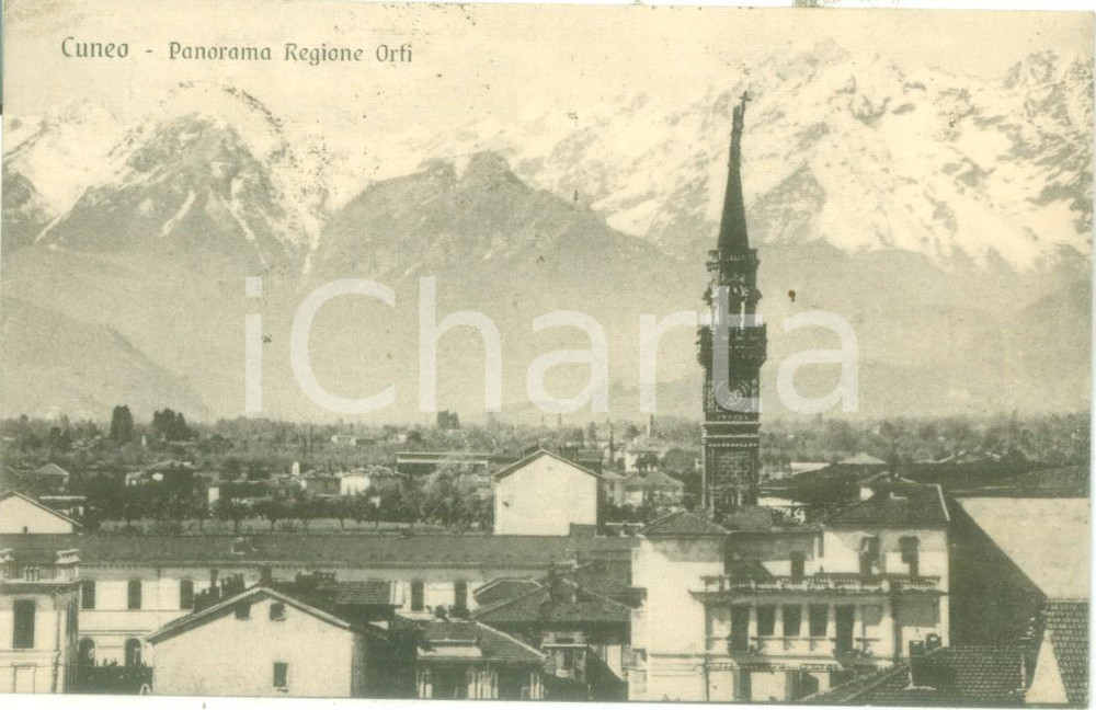 Cartolina originale da collezione 1931 CUNEO Panorama della Regione ORTI Cartolina postale FP VG 1