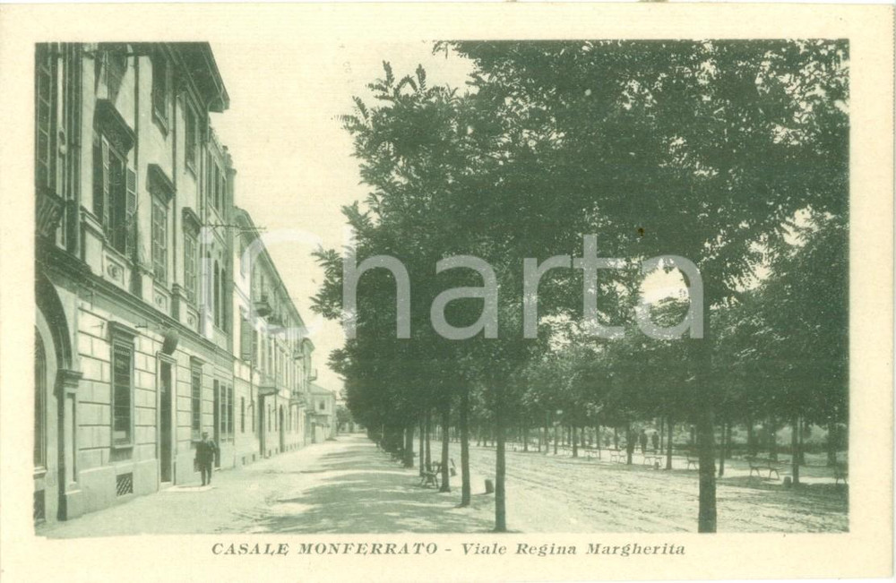 Cartolina originale da collezione 1935 ca CASALE MONFERRATO AL Scorcio di Viale Regina Margherita Cartolina FP 1