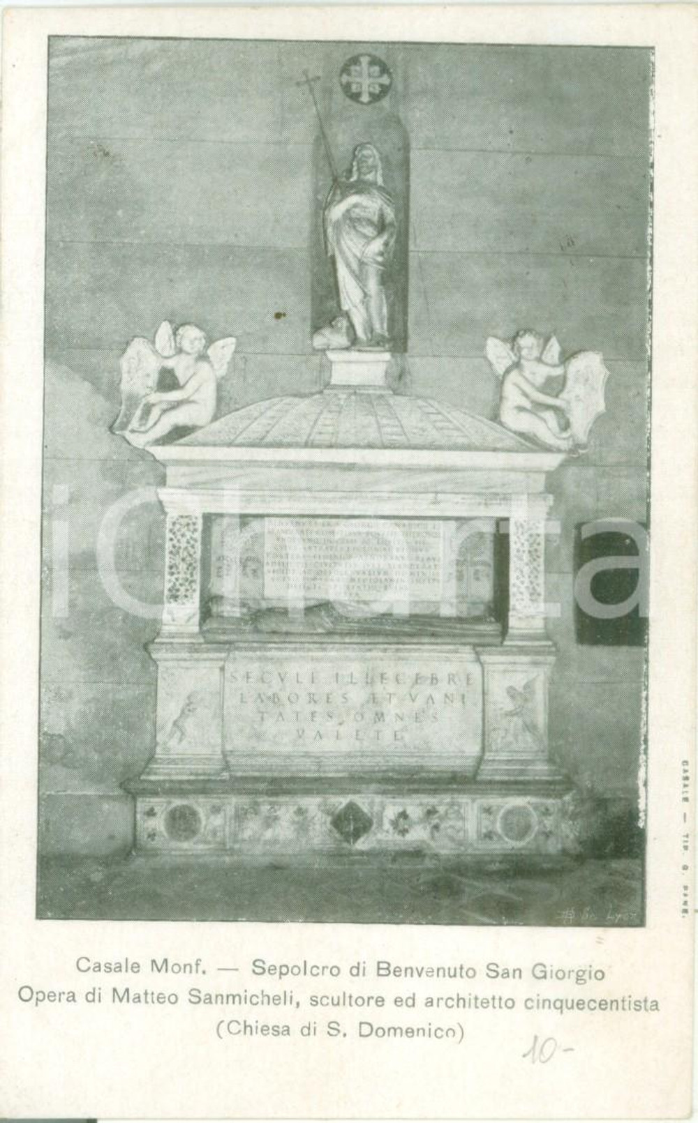 Cartolina originale da collezione 1900 ca CASALE MONFERRATO AL Sepolcro di Benvenuto SAN GIORGIO Cartolina FP NV 1