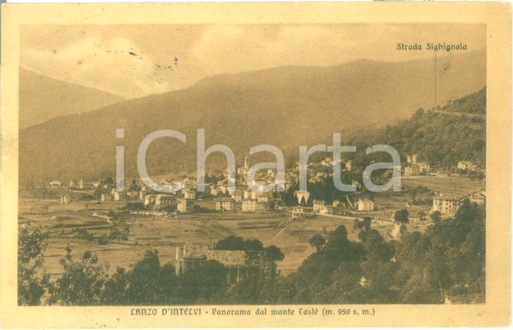 Cartolina originale da collezione 1914 LANZO D INTELVI CO Panorama dal Monte CASLÃˆ Cartolina FP VG 1