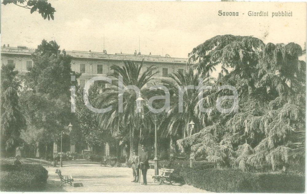 Cartolina originale da collezione 1915 SAVONA Ufficiale ai giardini pubblici Cartolina postale FP VG 1