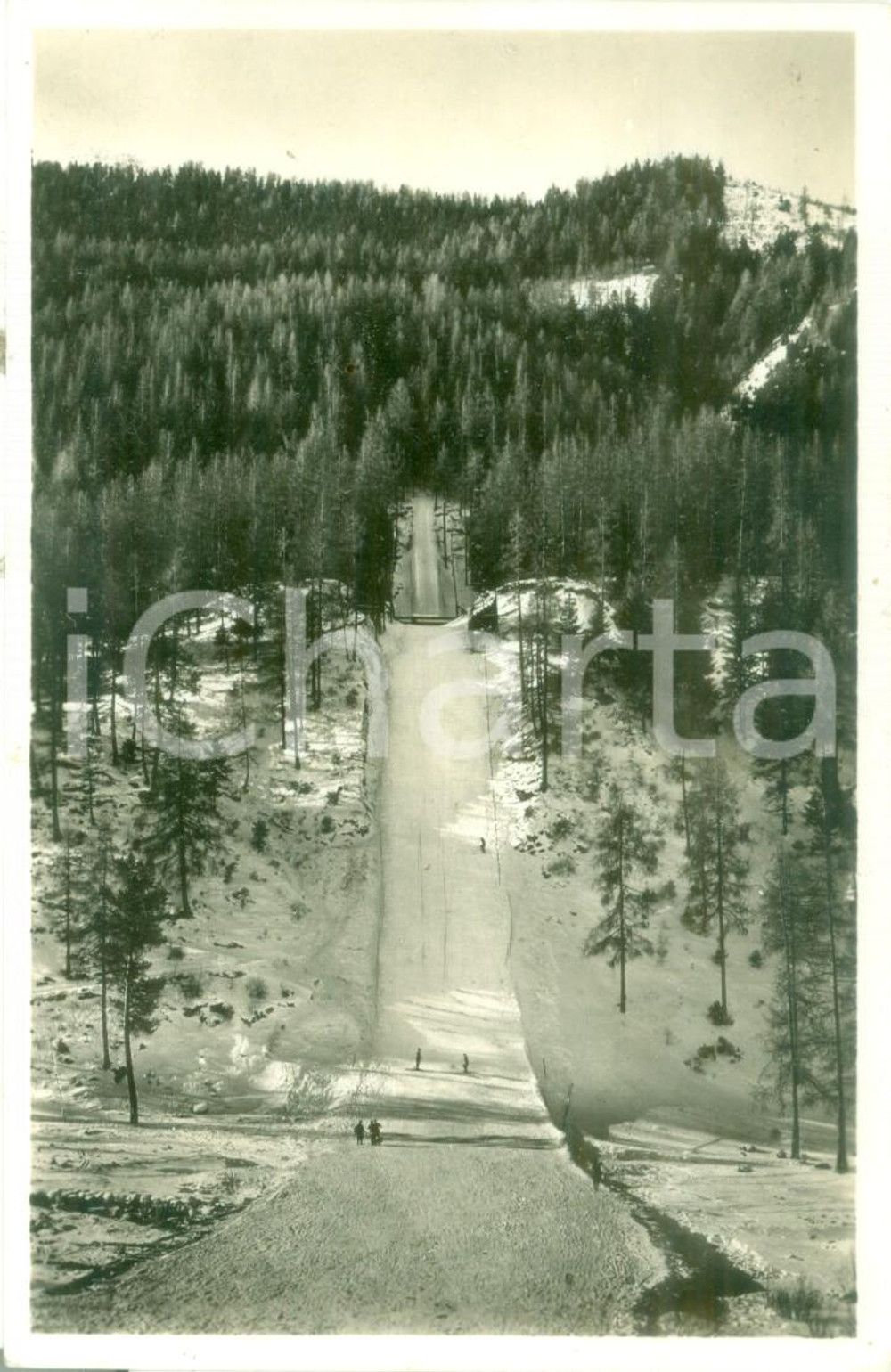 Cartolina originale da collezione 1934 PONTE DI LEGNO BS Trampolino LITTORIO stazione sportivo Cartolina FP VG 1
