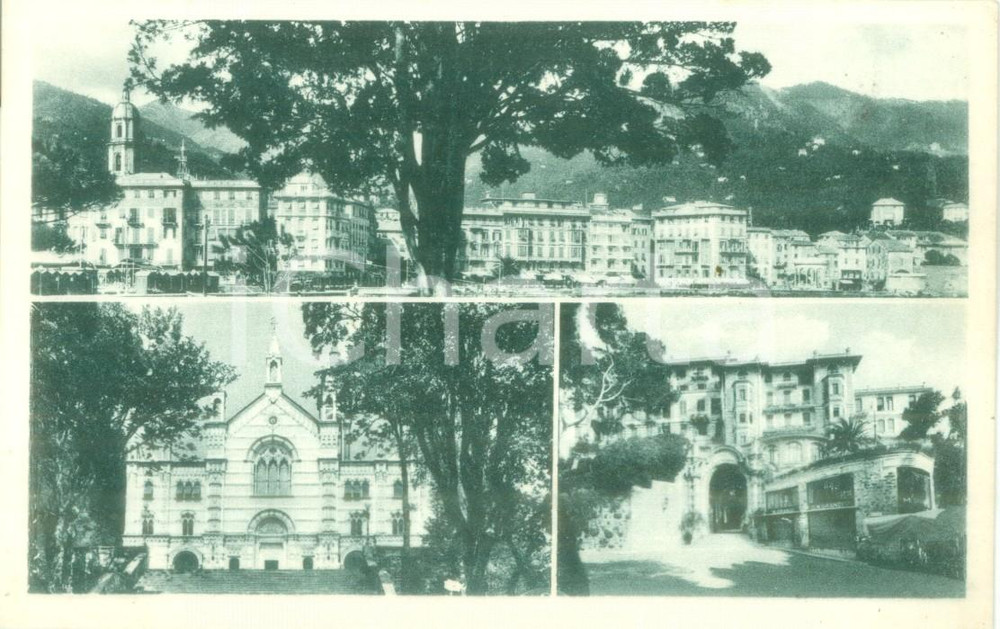 Cartolina originale da collezione 1930 ca RAPALLO GE Vedutine chiesa e lungomare Cartolina FP NV 1